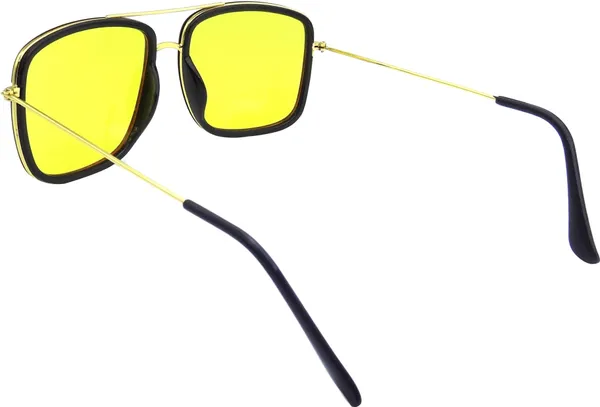 Golden_Retro_Square_Sunglasses_-_For_Unisex