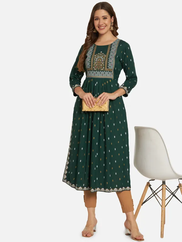 Green_Printed_Anarkali_Kurta_For_Women