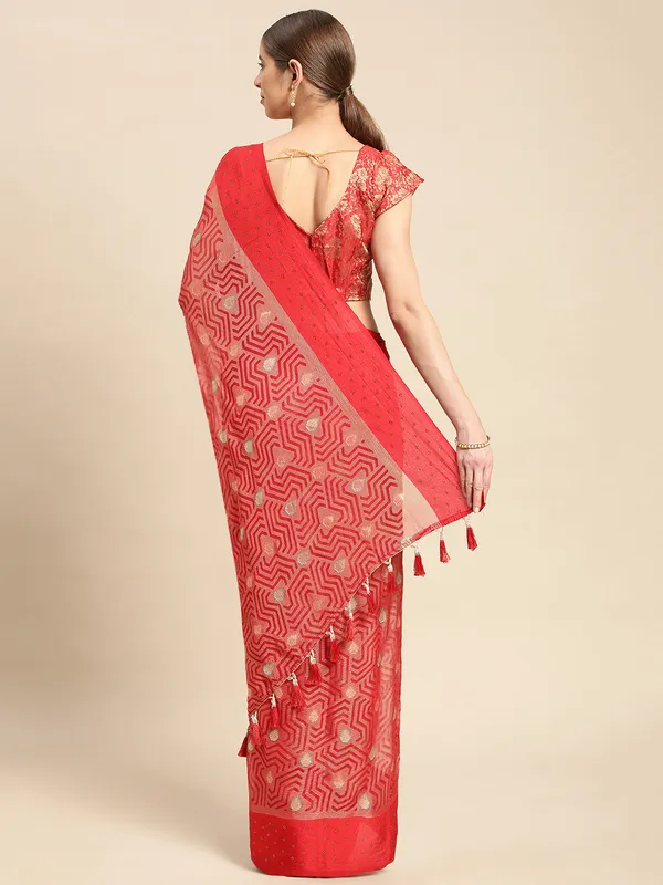 Red_chiffon_brasso_gold_foil_diamond_work_saree_with_blouse