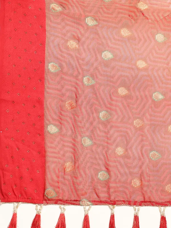 Red_chiffon_brasso_gold_foil_diamond_work_saree_with_blouse
