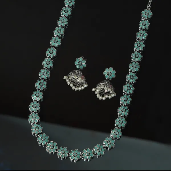 Silver_Plated_Flower_Design_Turquoise_Blue_Haram