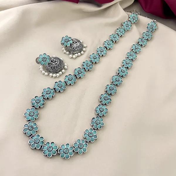 Silver_Plated_Flower_Design_Turquoise_Blue_Haram