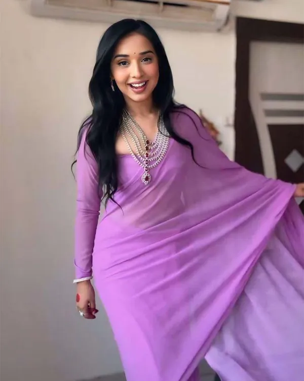 Purple_Colour_1-Minute_Ready_To_Wear_Georgette_Saree_With_Blouse_Piece