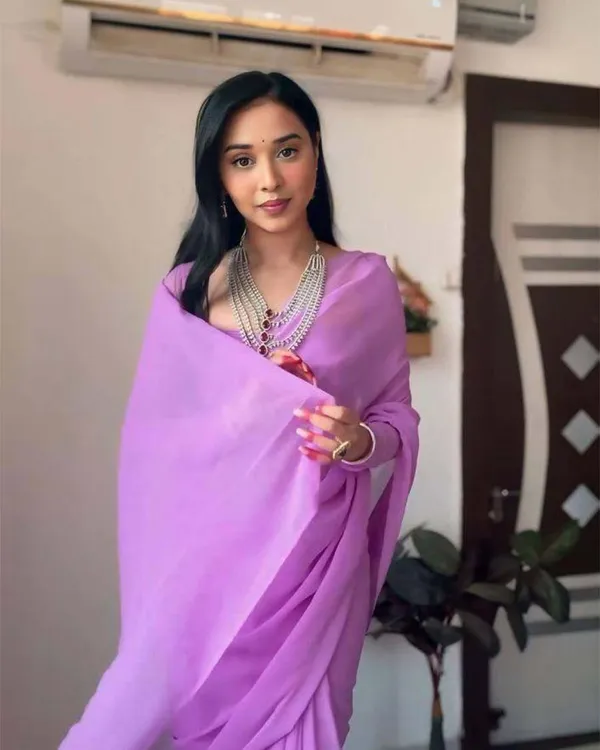 Purple_Colour_1-Minute_Ready_To_Wear_Georgette_Saree_With_Blouse_Piece