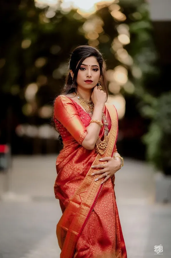 Orange_Woven_Kanjivaram_Silk_Saree_with_Saree_Cover