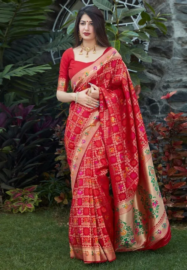 Red_Woven_Kanjivaram_Silk_Saree_with_Saree_Cover