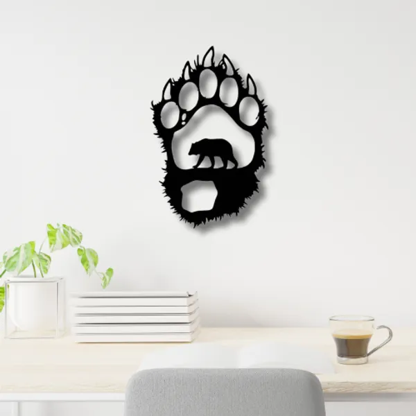 Wooden_Wall_Art_for_Home_Decoration__|_Bear_Paw__|_Black