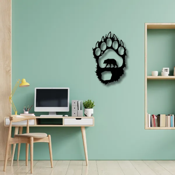 Wooden_Wall_Art_for_Home_Decoration__|_Bear_Paw__|_Black
