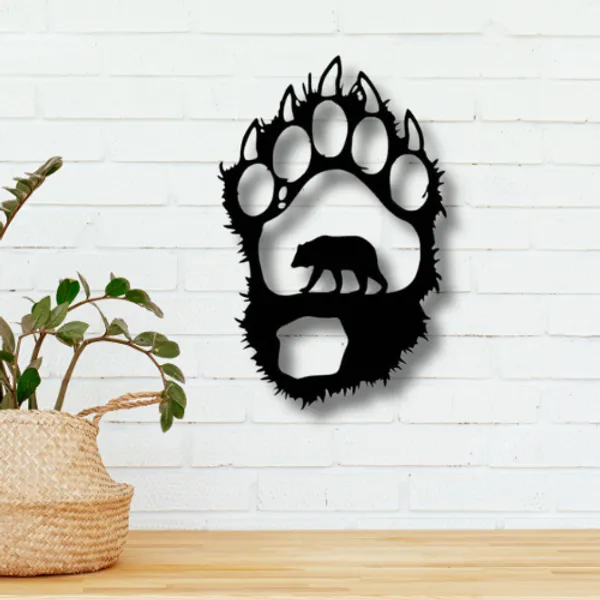 Wooden_Wall_Art_for_Home_Decoration__|_Bear_Paw__|_Black