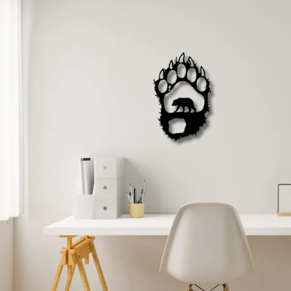 Wooden_Wall_Art_for_Home_Decoration__|_Bear_Paw__|_Black