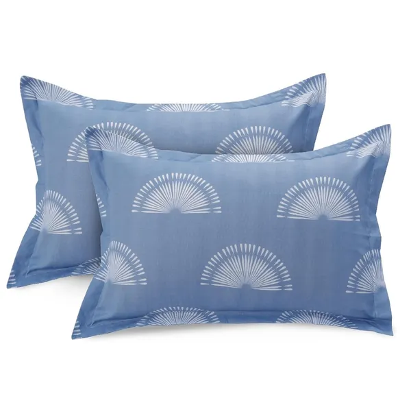 144_TC_Cotton_Bed_Sheet_for_Double_Set_Bed_with_2_Pillow_Covers_|_Sunrise_|_White_&_Powder_Blue
