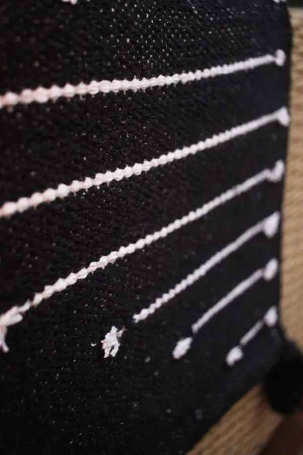 _Dining_Table_Heat_Resistant_Handmade_Center_Table_Runners_Mat_with_Tassel_Washable_Table_Placemats_for_Kitchen_Table,_14_x_72_Inches,_Black_White