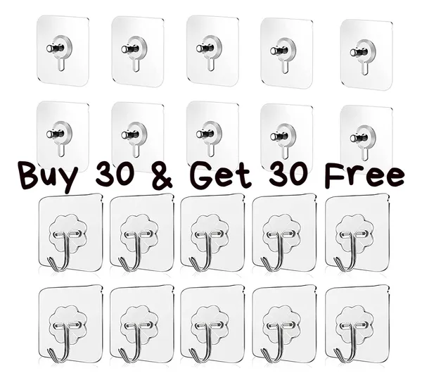 Wall_Sticker_Screw_Hooks,_Self_Adhesive_Nail_Free_Wall_Sticker_Hook_Screw_combo_Hook___(BUY_30_SCREW_AND_GET_30_HOOKS_Free_(Pack_of_60)
