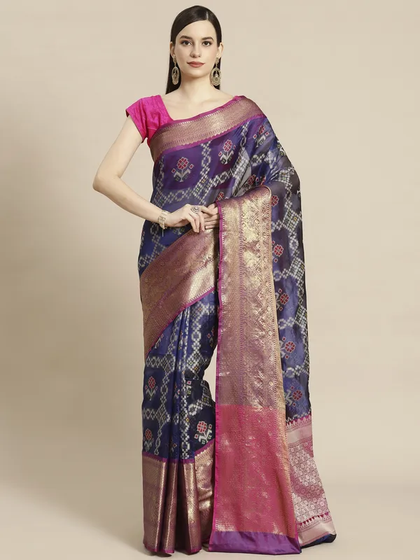 Blue_Art_Silk_Banarasi_Sarees_For_Women