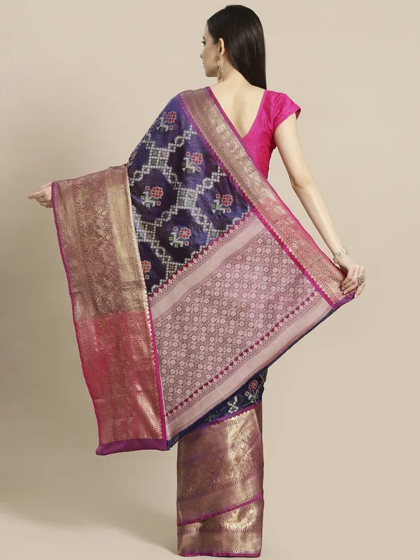 Blue_Art_Silk_Banarasi_Sarees_For_Women