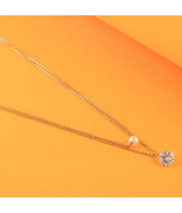 American_Diamond_and_White_Pearl_2_Layer_Necklace_Golden_Satari_Chain_Pendant_for_Women_and_Girls_Diamond_Gold-plated_Plated_Brass_Chain
