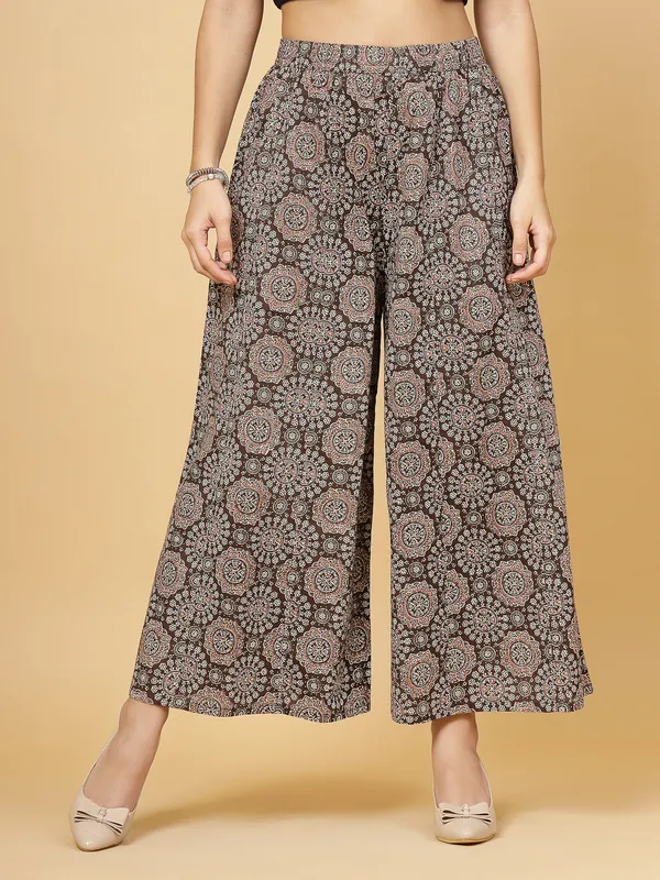 Brown_Pure_Cotton_Big_Flair_Printed_Regular_Palazzo