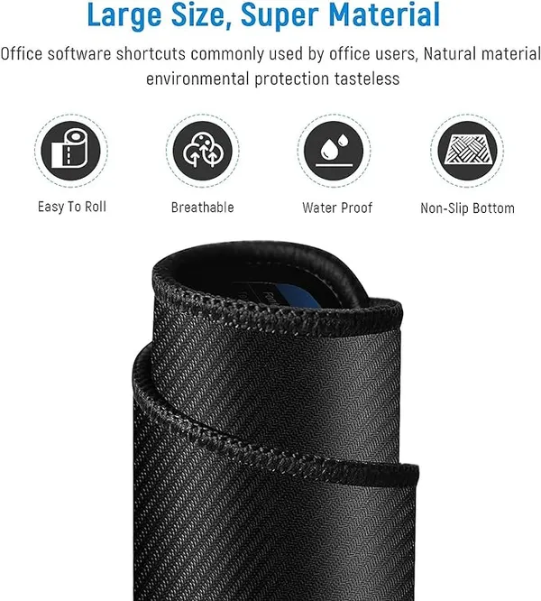 AntiSlip_Keyboard_Pad_With_Office_Excel_Software_Shortcuts_Key_Patterns_Clear_Extended_Large_Cheat_Sheet_Mouse_Pad