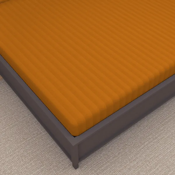 _100%_Cotton_220_TC_Italian_Stripes_Flat_King_Size_Bedsheet_With_2_Pillow_Cover_(108_x_108_Inch,_MUSTARD)
