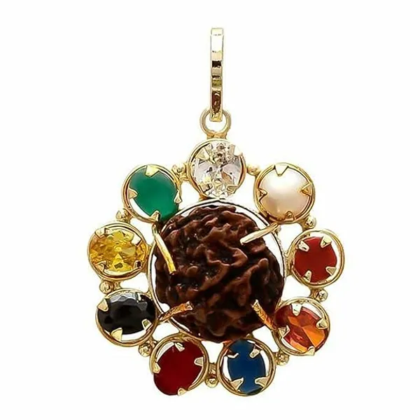 Multicolor_Ashtadhatu_Metal_5_Face_Nepali_Rudraksh_With_Synthetic_Navratan_Pendant_For_Men_&_Women