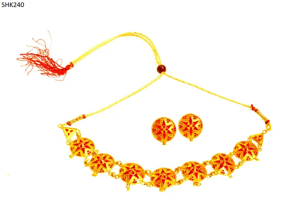 Assamese_Traditional_Gold_Plated_Red_Colour_Japi_Golpata_Necklace_Choker_For_Girls_&_Women