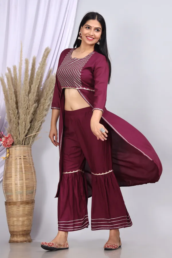 Purple_Viscose_Rayon_Printed_Casual_Wear_Kurta_And_Sharara_For_Women