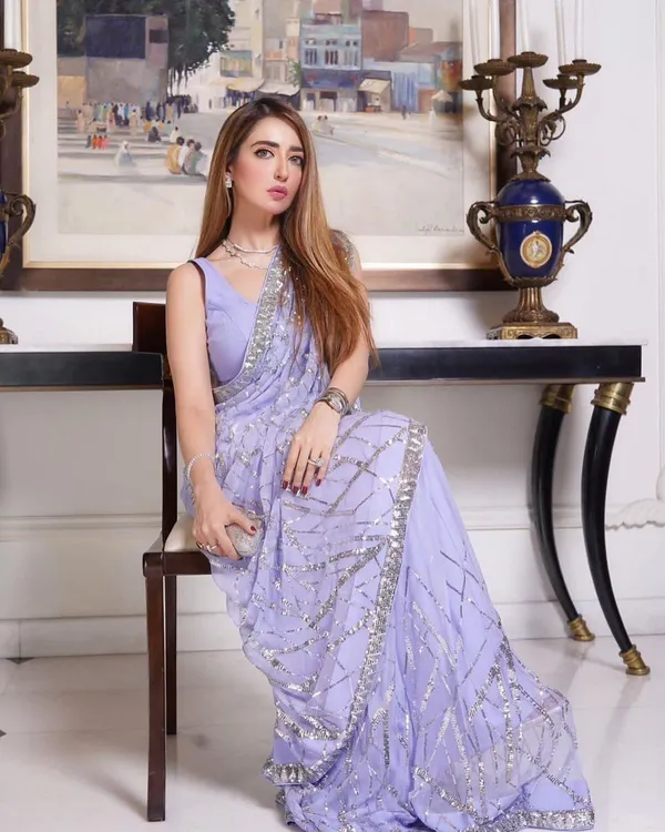 Attractive_Designer_Blue_Sequence_Work_Saree