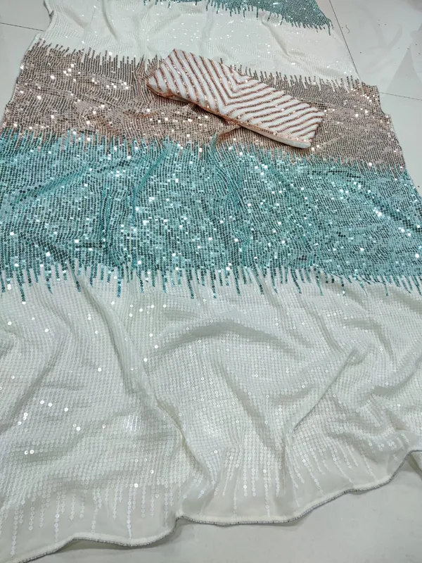 Attractive_Designer_White_Georgette_Saree