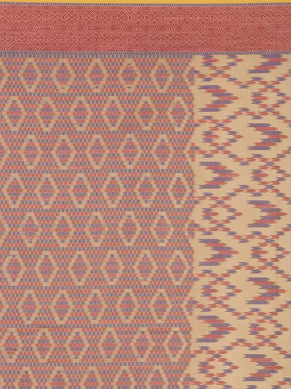 Beige_Cotton_Blend_Banarasi_Sarees_For_Women