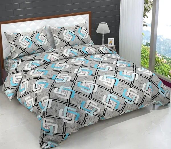 220TC_Double_Flat_Bedsheet_with_2_Pillow_Cover_-_Multi_Colour_-_90x100_inches