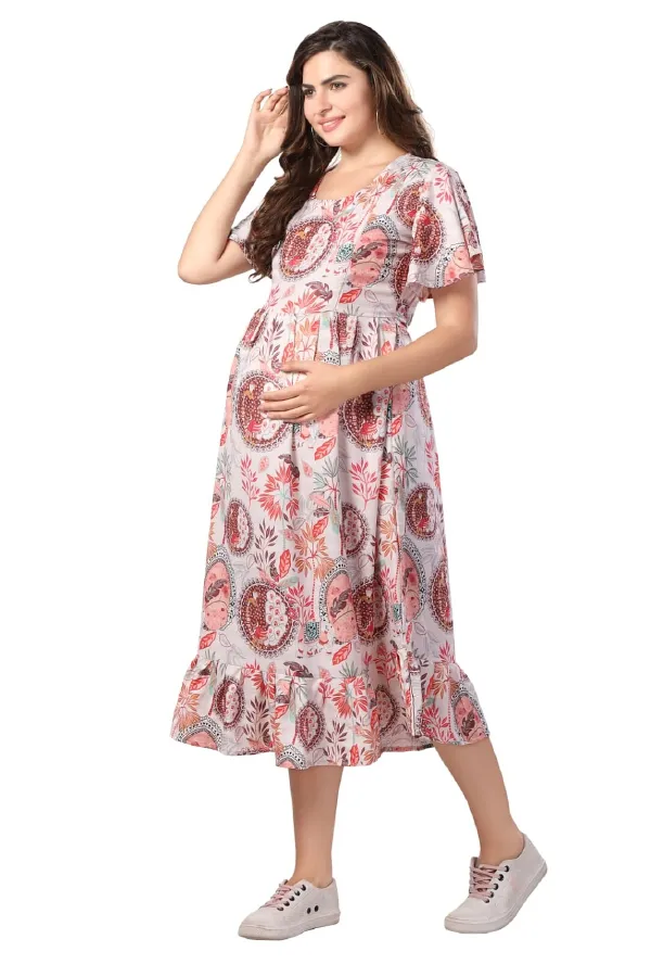 Multi_Maternity_Dress_|_Multi_Multicolour_Maternity_Wear_Kurti:_Elevate_Your_Maternity_Style_In_Chic_Creame_For_Women