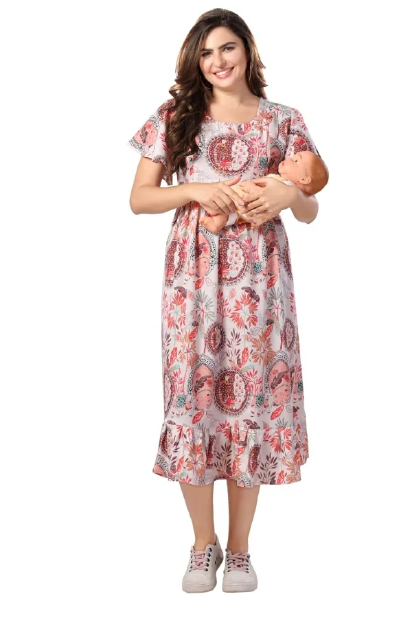 Multi_Maternity_Dress_|_Multi_Multicolour_Maternity_Wear_Kurti:_Elevate_Your_Maternity_Style_In_Chic_Creame_For_Women