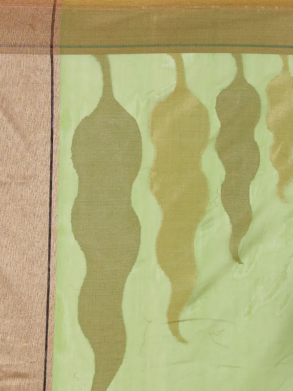 Green_Cotton_Blend_Banarasi_Sarees_For_Women