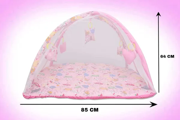 Perry_Baby_Bedding_Set/Baby_Bedding_Mattress_Set_with_Mosquito_Net/Baby_Bed_Set_and_Baby_Play_Gym_with_Mosquito_Net_(Pink)