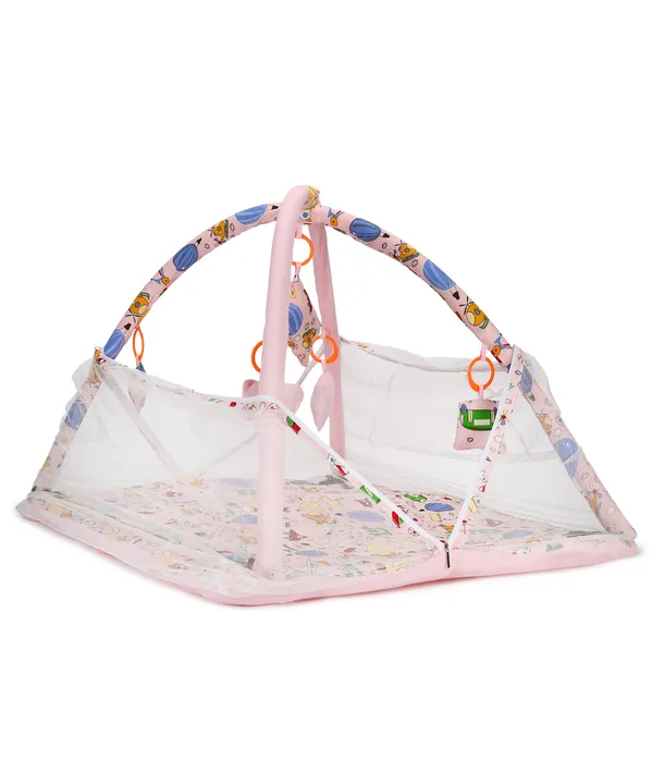 Perry_Baby_Bedding_Set/Baby_Bedding_Mattress_Set_with_Mosquito_Net/Baby_Bed_Set_and_Baby_Play_Gym_with_Mosquito_Net_(Pink)