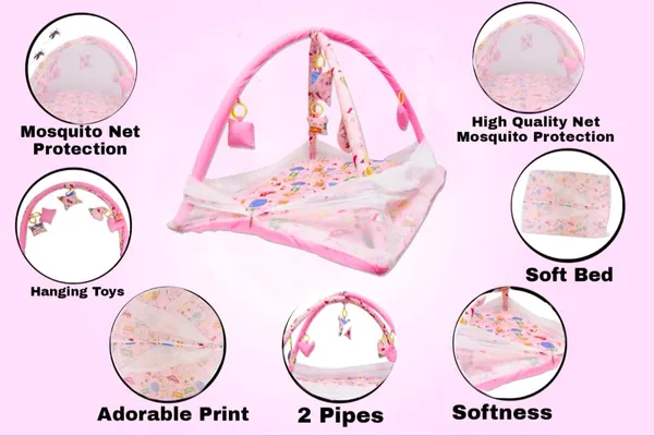 Perry_Baby_Bedding_Set/Baby_Bedding_Mattress_Set_with_Mosquito_Net/Baby_Bed_Set_and_Baby_Play_Gym_with_Mosquito_Net_(Pink)