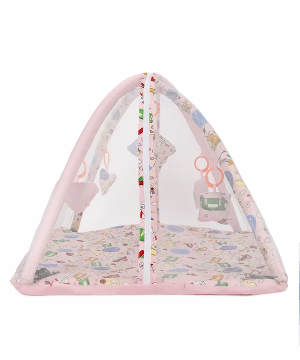 Perry_Baby_Bedding_Set/Baby_Bedding_Mattress_Set_with_Mosquito_Net/Baby_Bed_Set_and_Baby_Play_Gym_with_Mosquito_Net_(Pink)