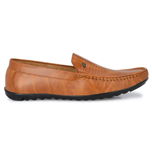 Tan_Brown_Leatherette_And_Airmix_Slip_On_Loafers_For_Men