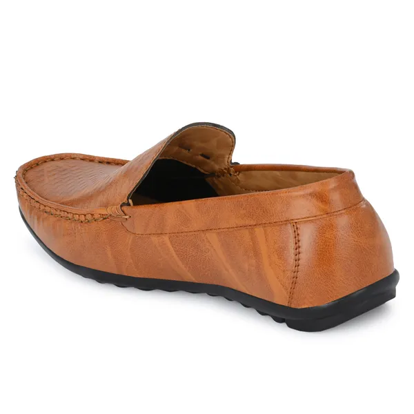 Tan_Brown_Leatherette_And_Airmix_Slip_On_Loafers_For_Men