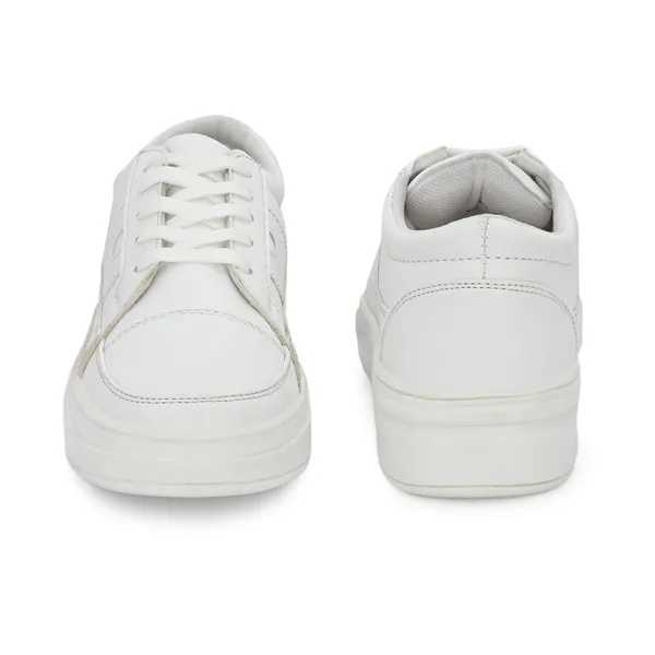 White_Leatherette_And_Airmix_Lace_Ups_Sneakers_For_Women