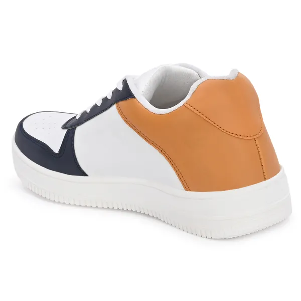 White_Leatherette_And_Airmix_Lace_Ups_Sneakers_For_Men