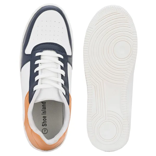 White_Leatherette_And_Airmix_Lace_Ups_Sneakers_For_Men