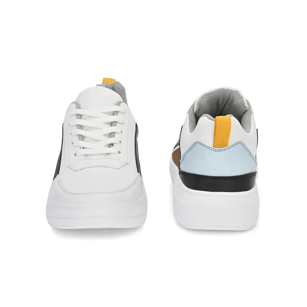 White_Leatherette_And_Airmix_Lace_Ups_Sneakers_For_Men