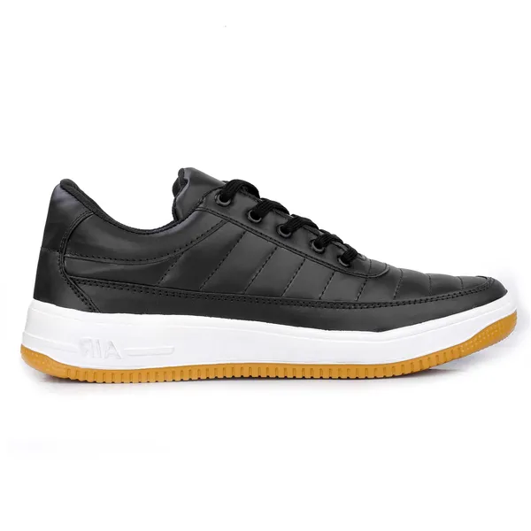 Black_Leatherette_And_Airmix_Lace_Ups_Sneakers_For_Men