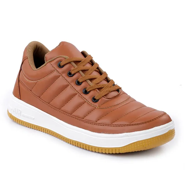 Tan_Brown_Leatherette_And_Airmix_Lace_Ups_Sneakers_For_Men