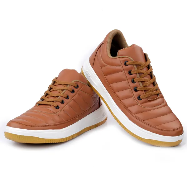 Tan_Brown_Leatherette_And_Airmix_Lace_Ups_Sneakers_For_Men