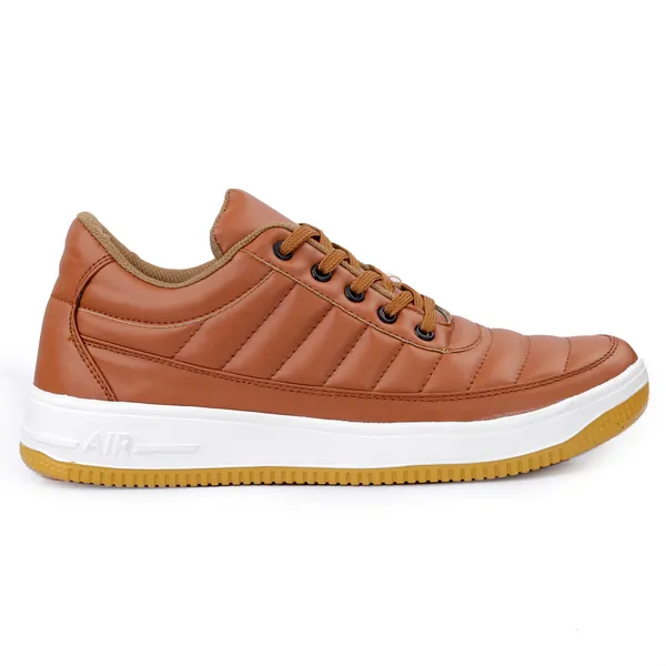 Tan_Brown_Leatherette_And_Airmix_Lace_Ups_Sneakers_For_Men