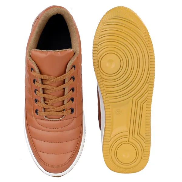 Tan_Brown_Leatherette_And_Airmix_Lace_Ups_Sneakers_For_Men