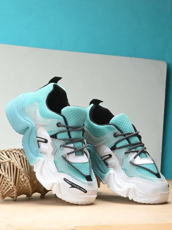 Blue_Mesh_And_Airmix_Lace_Ups_Sports_Shoes_For_Women