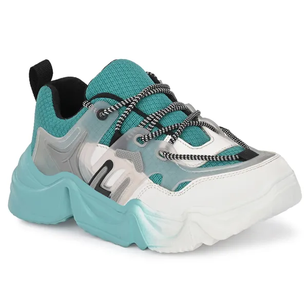 Blue_Mesh_And_Airmix_Lace_Ups_Sports_Shoes_For_Women